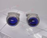 AAA Grade Cartier Cufflinks Replica - Silver & Blue Cufflinks